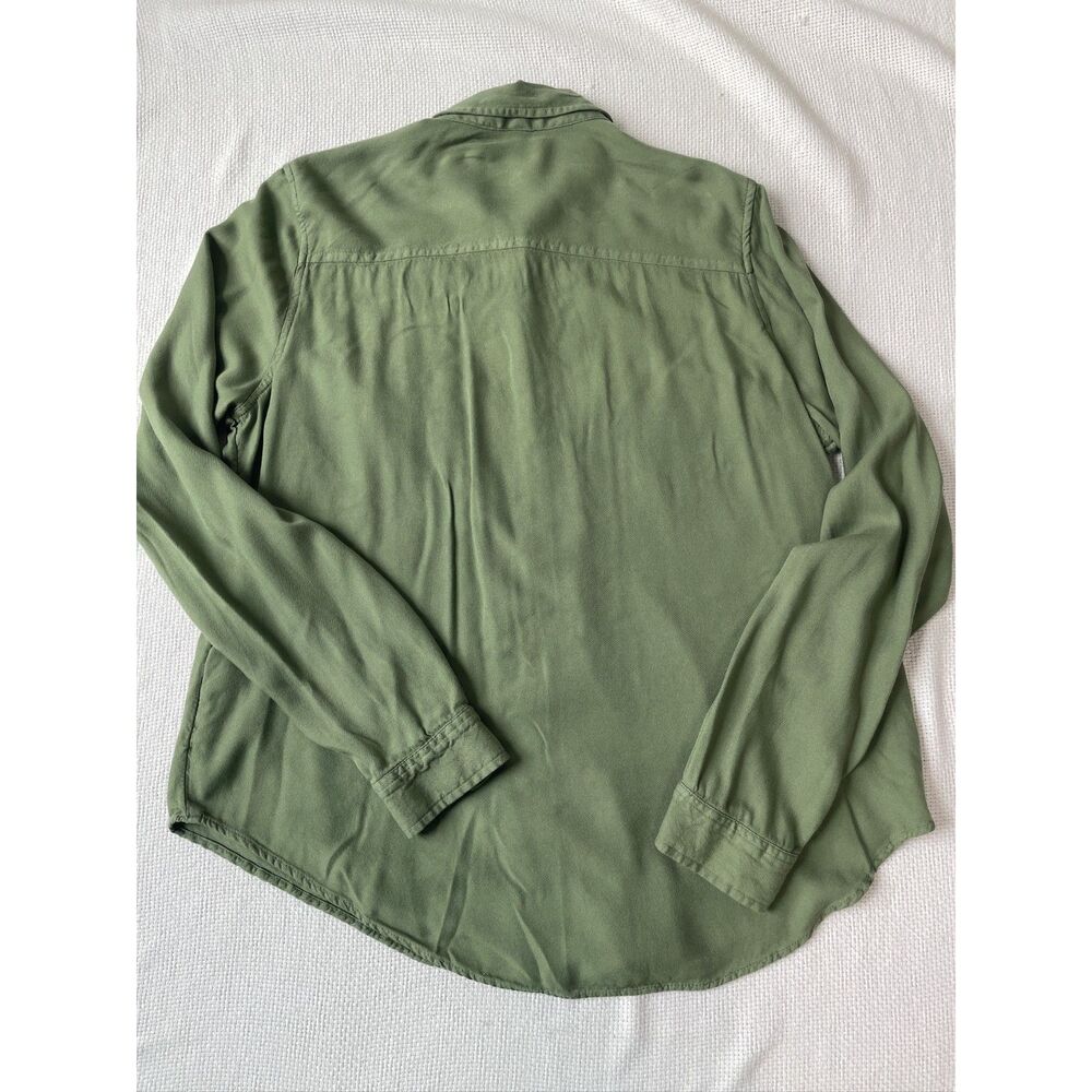 Mudd Olive Green Utility Button-Up Shirt Jacket Women's Large 100% Rayon